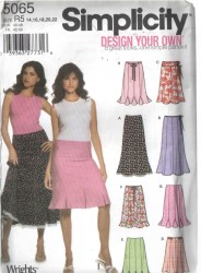 5065 Simplicity DESIGN YOUR SWINGY GODET/ GORED SKIRT 4 LENGTHS PATTERN 14-22 UNCUT